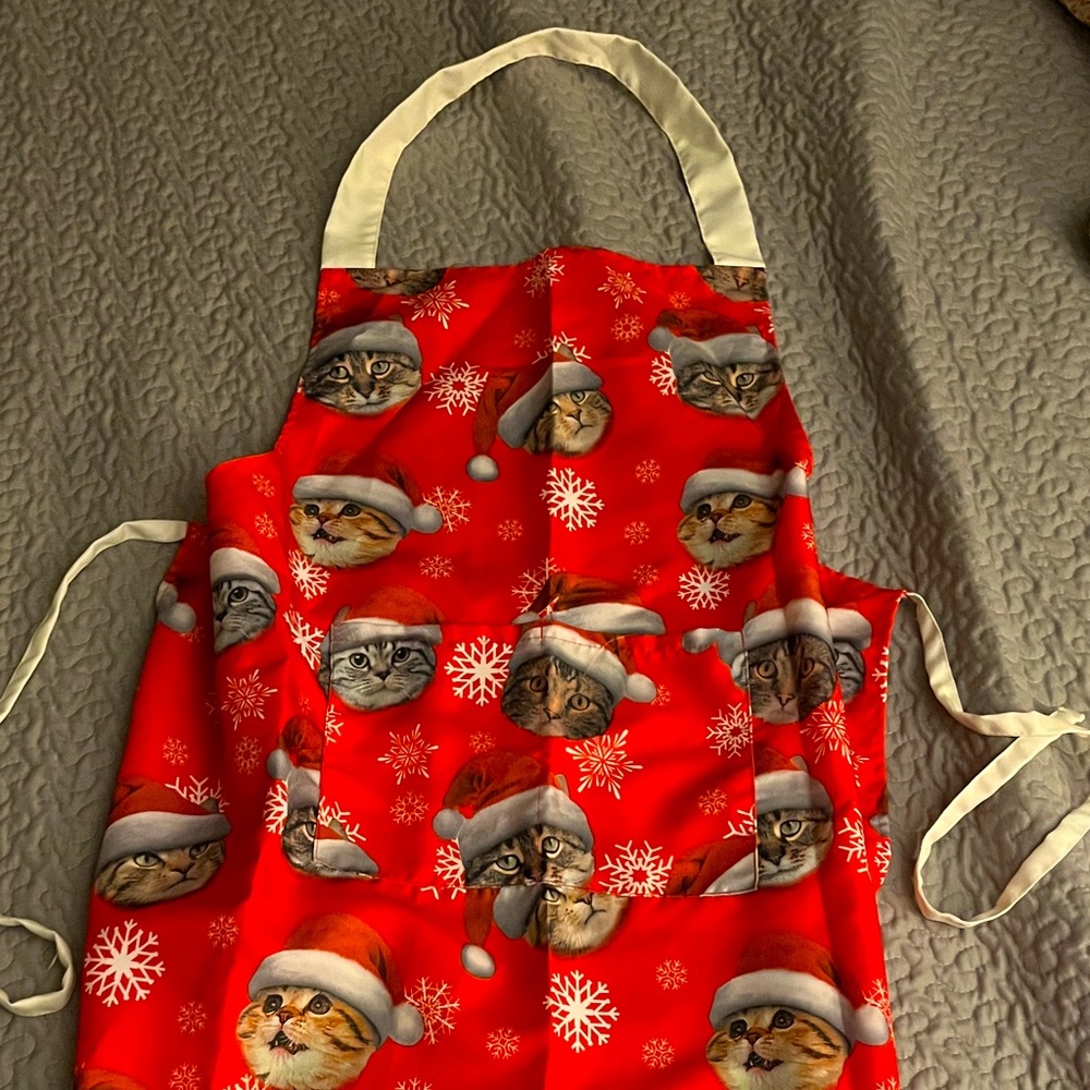 Festive Christmas Cat Apron